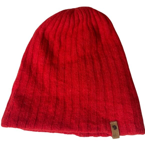 Fjall Raven Byron Hat Red Thin One Size Beanie W/ Holes - Picture 1 of 6